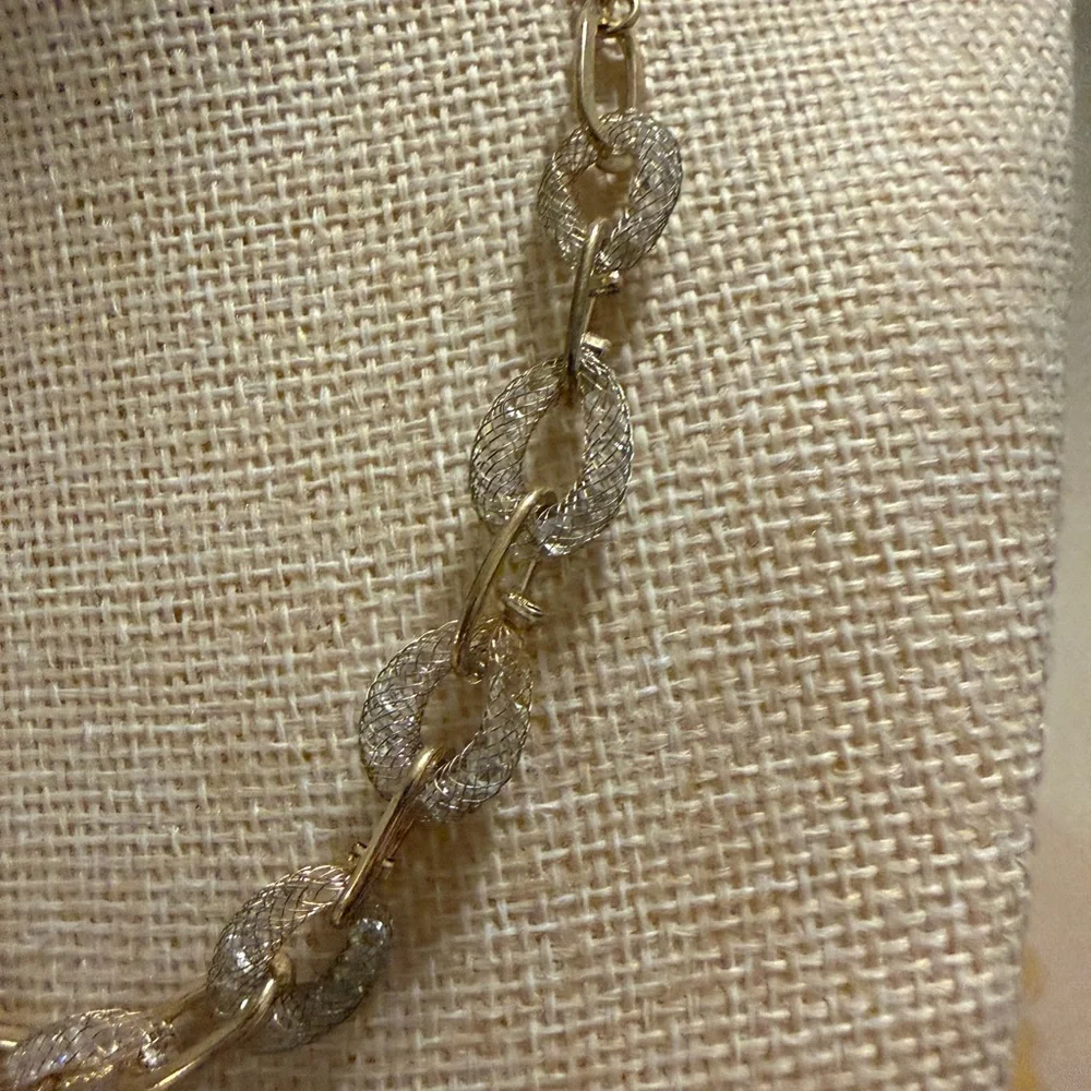 Elegant Gold and Silver Chain Necklace‎